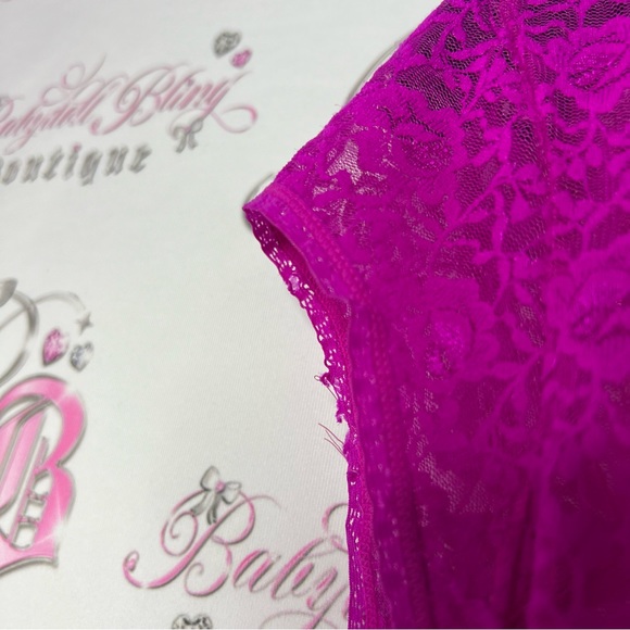 Oh La La by La senza lace Tshirt camisole cami vintage y2k neon purple bright - Picture 5 of 6